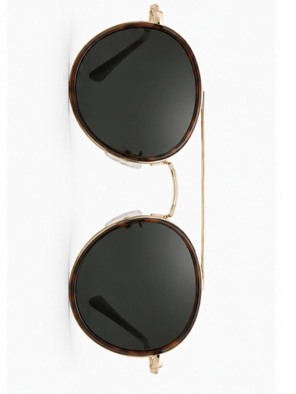 SOJOS Round Double Bridge Sunglasses – Gold & Tortoise